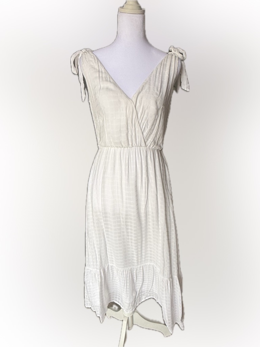 Copper Key White Tie Strap Midi Summer Brunch Dress Small